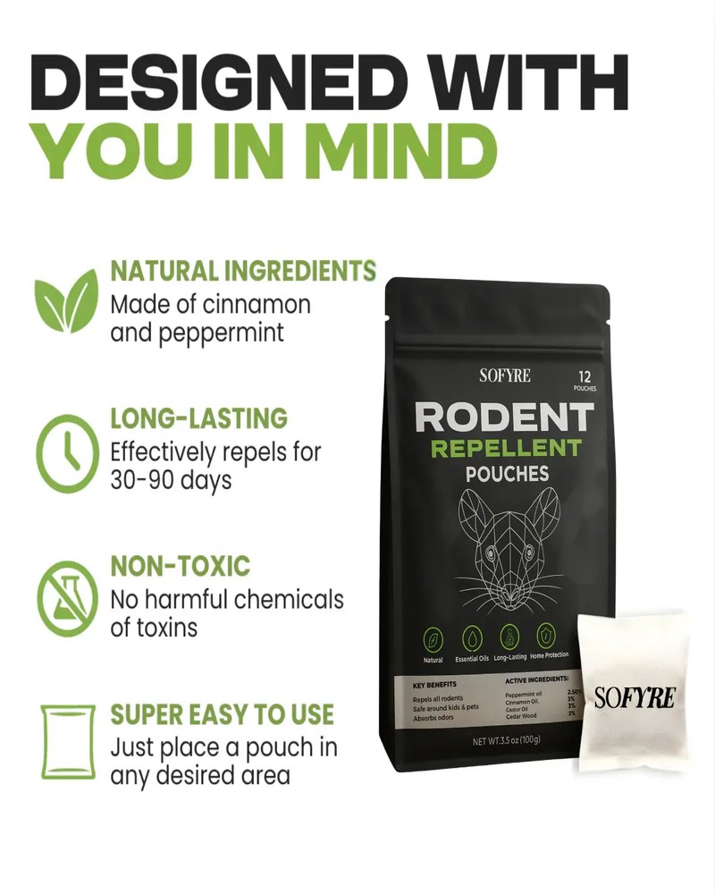 SoFyre Rodent Repellent Pouches - in use